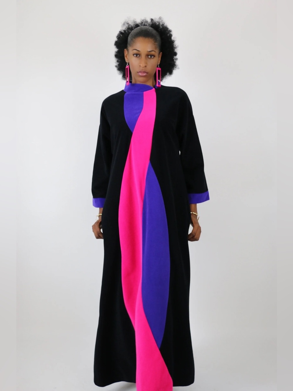1970’s Vintage Vanity Fair colorblock maxi robe